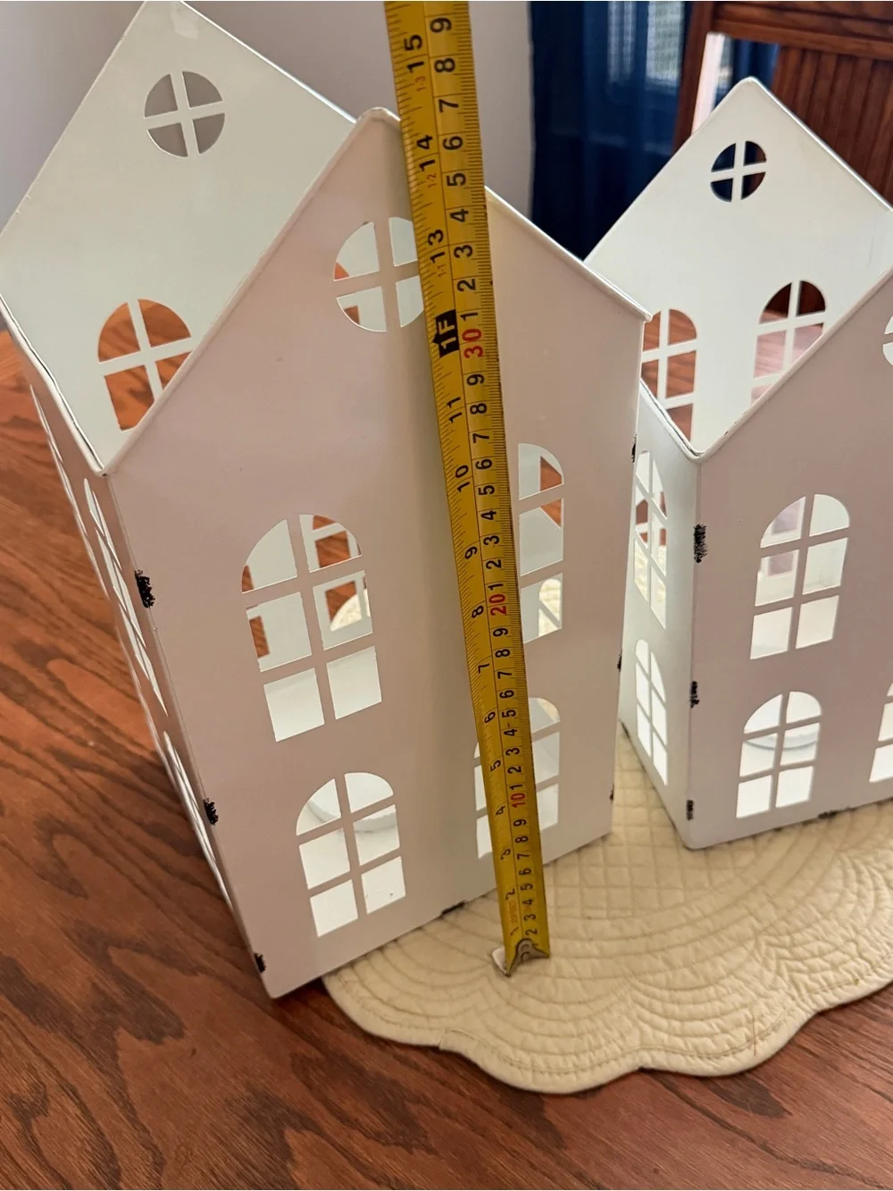 White Decorative Metal House Lanterns - Home Accents